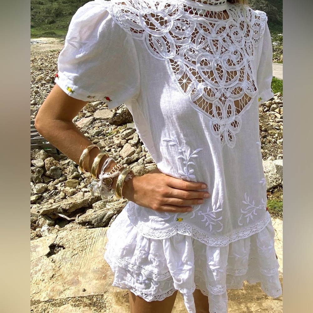 NWT LOVESHACKFANCY Geraldine White Lace Dress - Size P / XS
